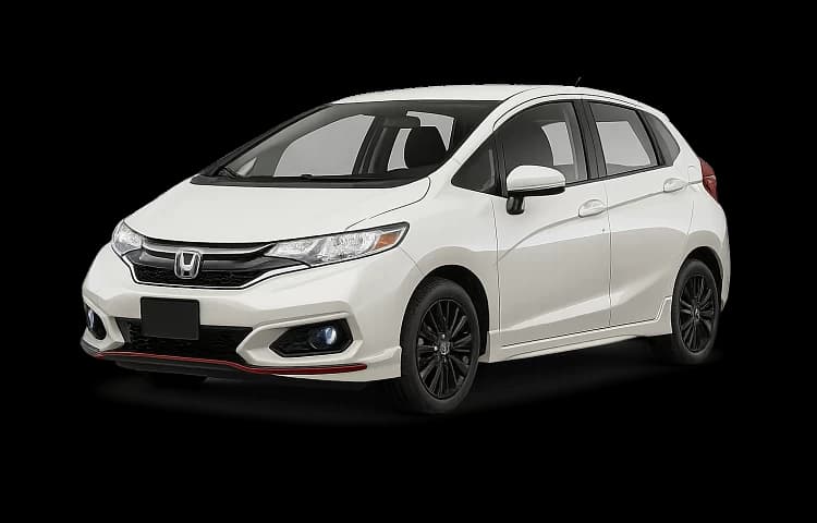 White Honda Fit hybrid hire car from our Cyprus fleet, from 50 euro a day