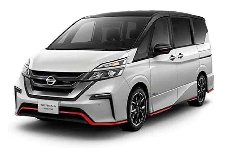 White Nissan Serena eight-seat van from our Cyprus fleet, from 75 euro a day