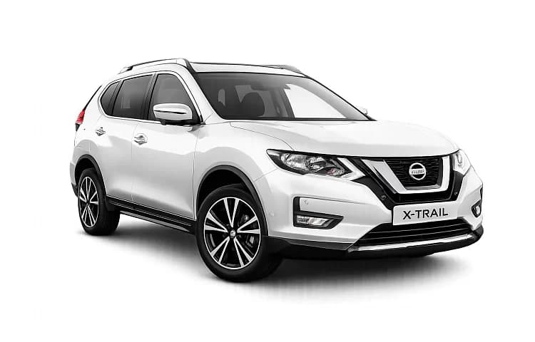 White Nissan X-Trail four-wheel-drive SUV from our Cyprus fleet, from 75 euro a day